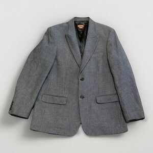 Michael Kors Men's Blazer 44R Gray Herringbone Suit Jacket Tailored Fit 2 Button